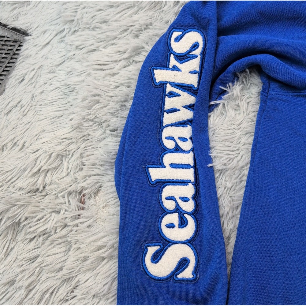 Seattle Seahawks Sweatshirt Womens XL Blue Hoodie NFL Football Comfort Pocket - Picture 11 of 12